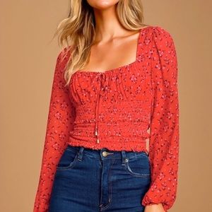 Free People Floral Milkmaid Top